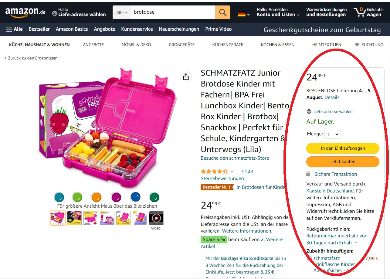 Auf Amazon verkaufen - Buy-Box