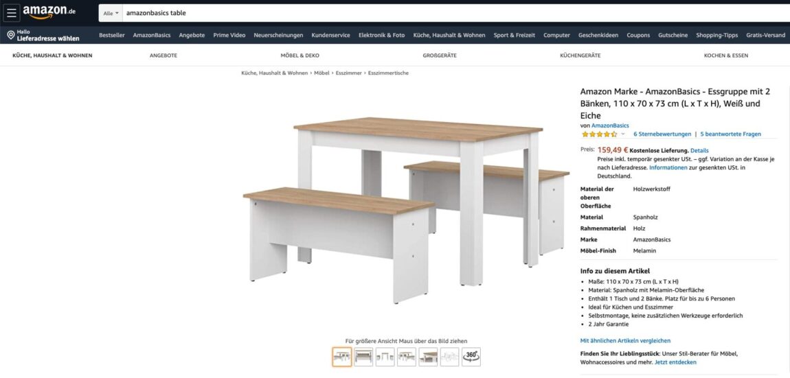 Auf Amazon verkaufen - Produktseite